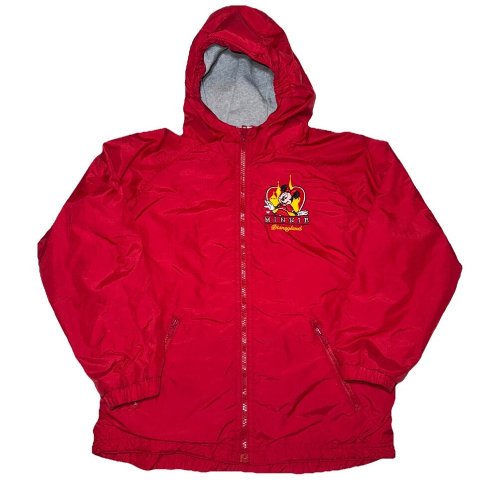 Walt Disney World Mickey Mouse Hooded Jacket Red Lined Size M Vtg Kids